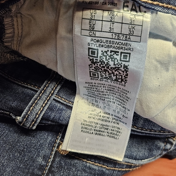 Guess Los Angeles Skinny Straight Distressed High Rise sz31 E.U.C. - Picture 4 of 11